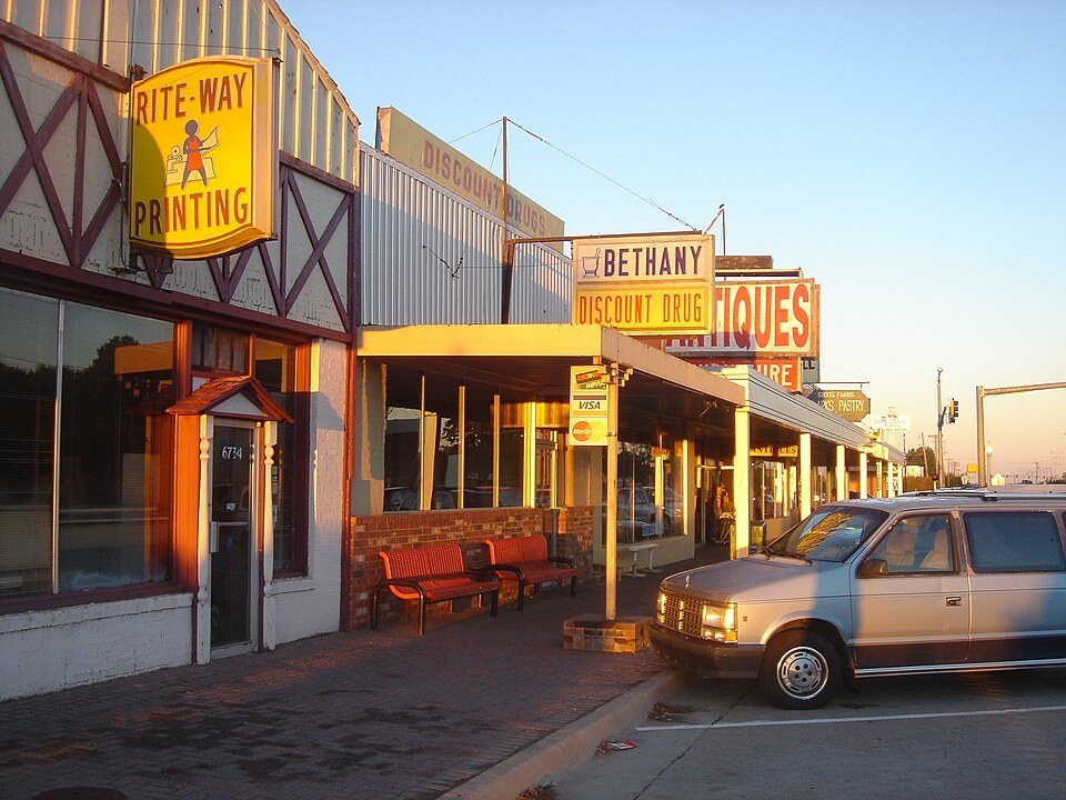 Downtown storefronts — Bethany, Oklahoma