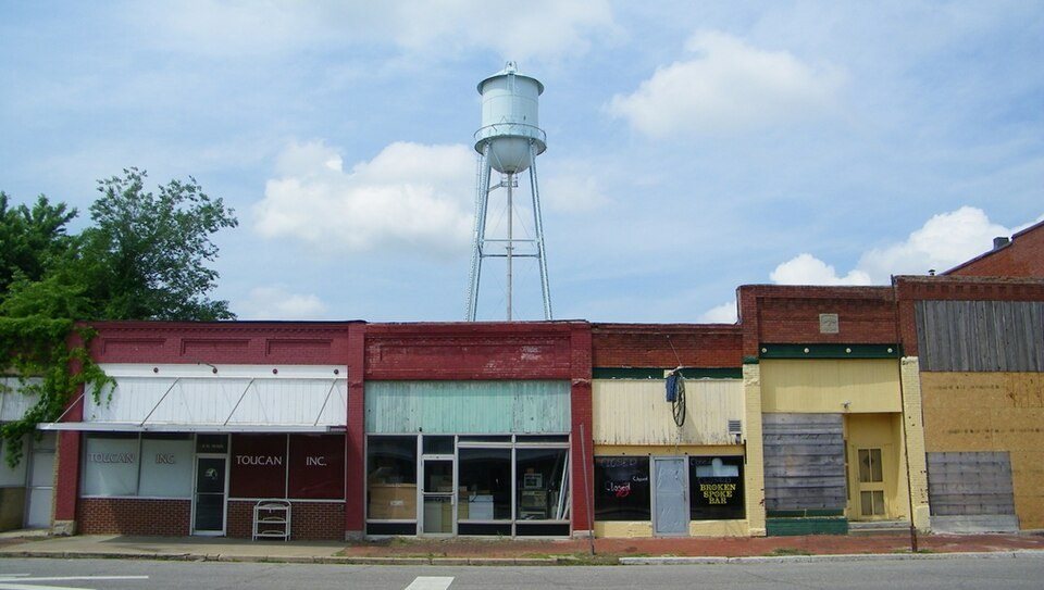 Main Street and water tower — Fairland, Oklahoma